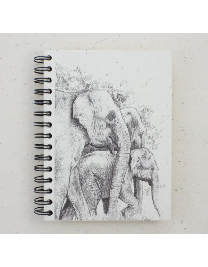 Sri Lanka Notebook Elephant Family Sketch