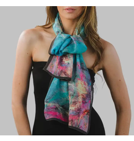 India Aloka Cupro Scarf - turquoise & orchid