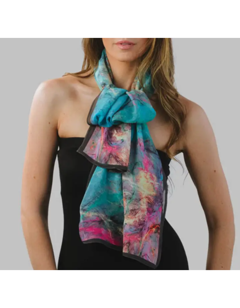 India Cupro Scarf Aloka - Turquoise & Orchid