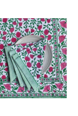 India Fuchsia & Green Napkin Set of 4