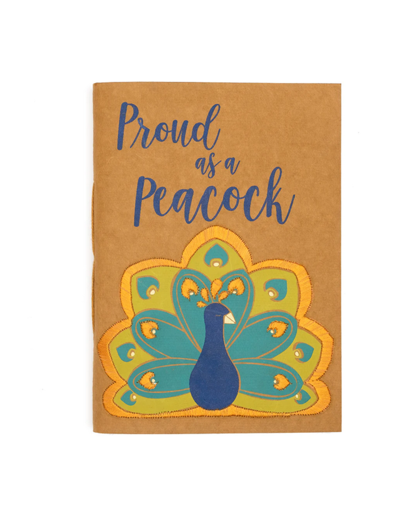India Sassy Hearts Recycled Paper Journal Peacock