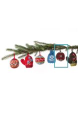 Nepal Knit Bauble Ornament Grey & Red