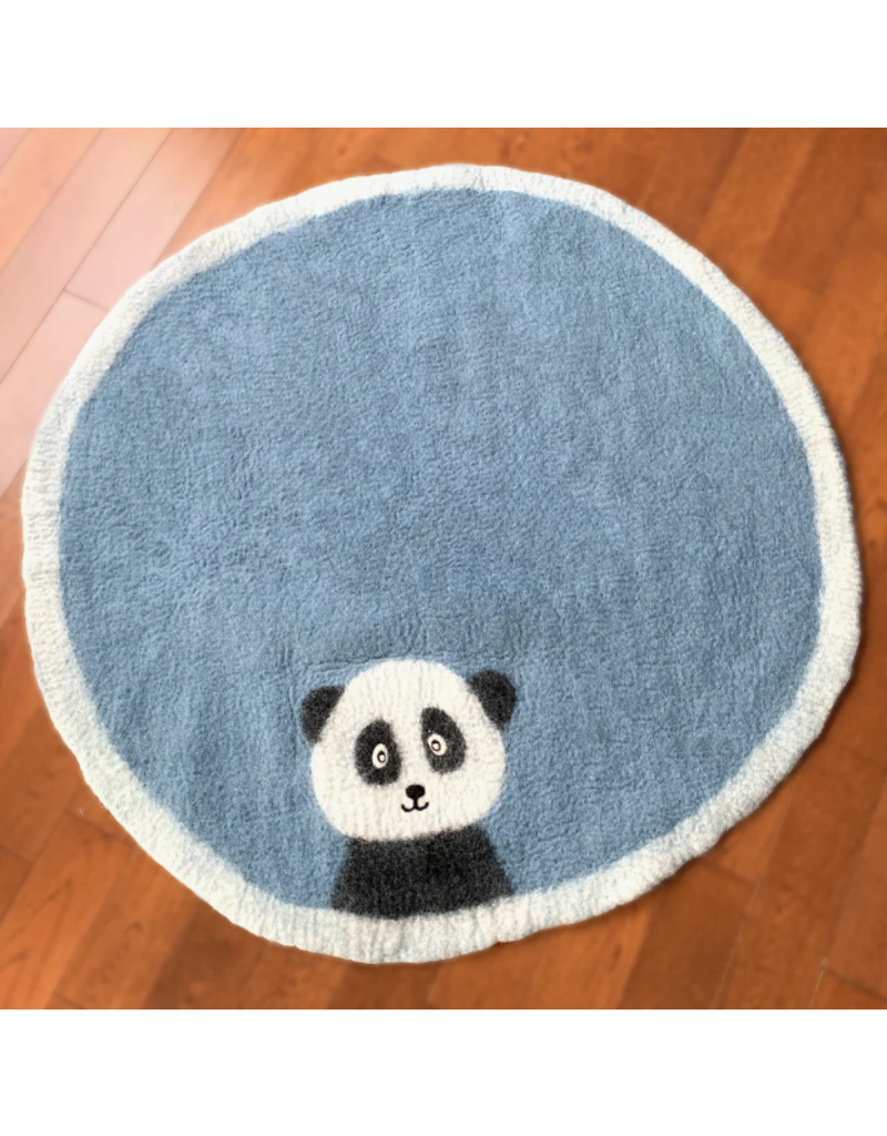 Nepal Panda Felted Wool Rug 120cm