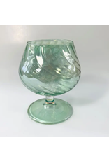 Egypt Blown Cognac Glass Iridescent Green