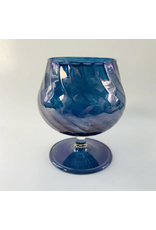 Egypt Blown Cognac Glass Iridescent Blue