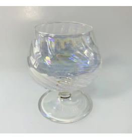 Egypt Blown Cognac Glass Iridescent Clear