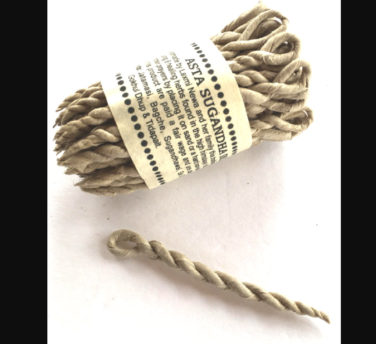 Traditional Nepali Rope Incense 4" long 45count Villages Calgary