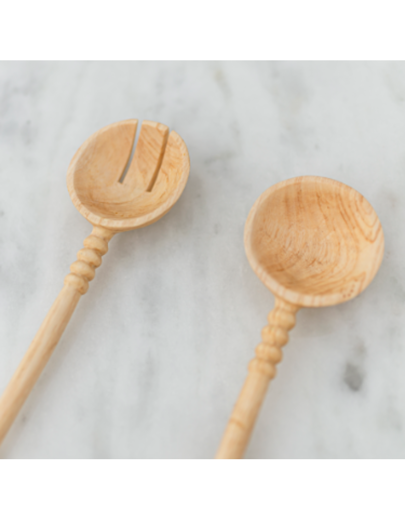 Rwanda Hand Carved Natural Beige Musave Wood Cooking Set