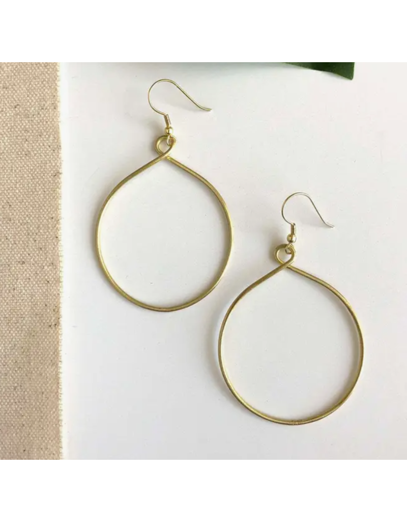 India Twisting Hoops Earrings - Gold Colour