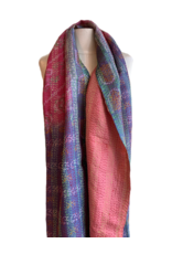 India Perfectly Imperfect Silk Kantha Scarf assorted