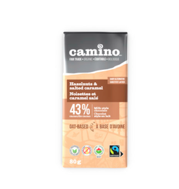 Dominican Republic Camino Chocol-Oat Bar Hazelnut & Salted Caramel 43% 80g