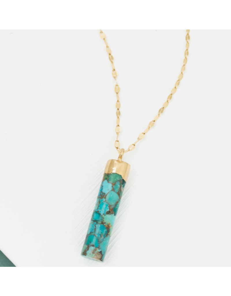China Pillar Necklace in Turquoise