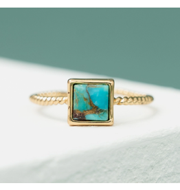 China Jayne Square Turquoise Ring