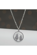 China Evergreen Tree Necklace in Silver