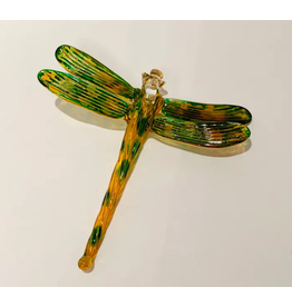 Egypt Glass Dragonfly Yellow & Green Variegated