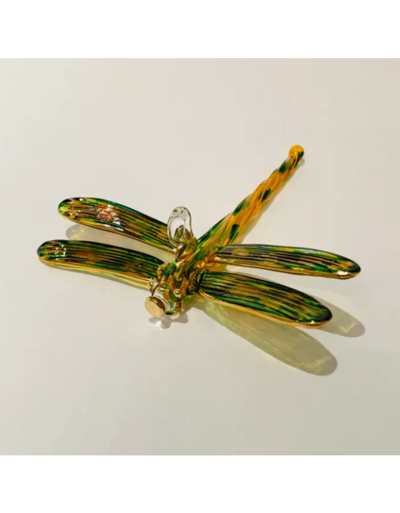 Egypt Glass Dragonfly Yellow & Green Variegated