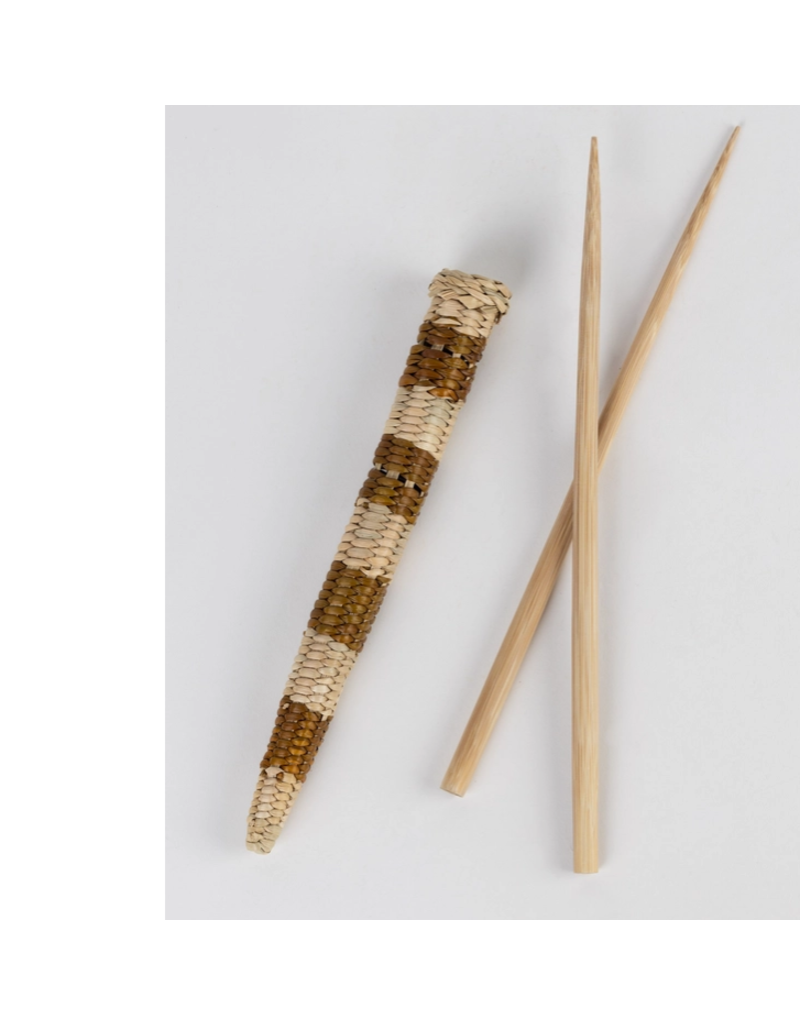 Bangladesh Pathi Grass Bamboo Chopsticks & Case