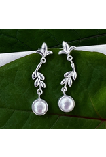 Indonesia Leafy Pearl Sterling Silver Earrings