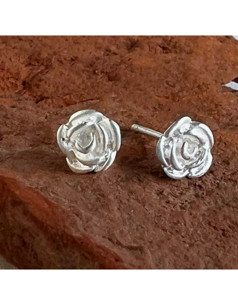 Indonesia Tiny Rose Studs Sterling Silver Earrings