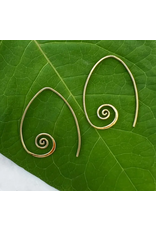 Indonesia Spiral Around Brass Earrings