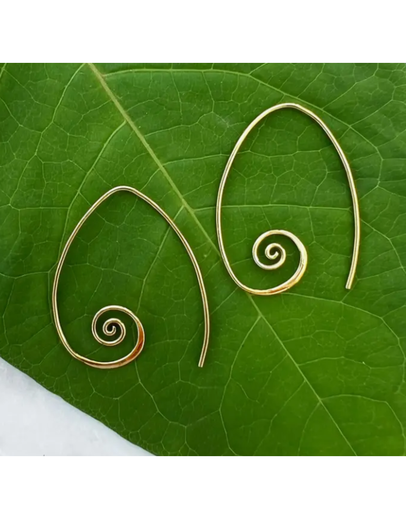 Indonesia Spiral Around Brass Earrings