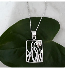 Indonesia Rising Moon Sterling Silver Necklace