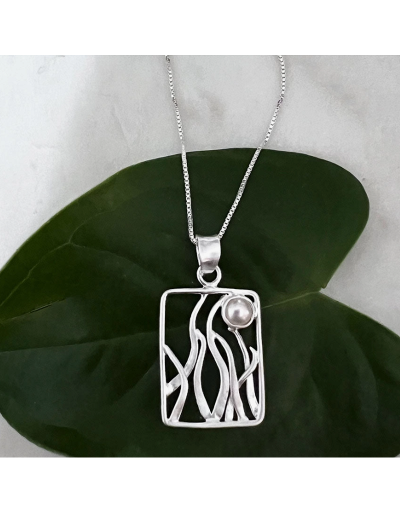Indonesia Rising Moon Sterling Silver Necklace