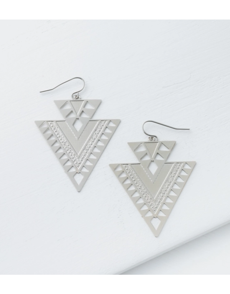 China CiCi Silver Geometric Dangle Earrings