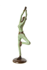 Burkina Faso Yoga Tree Pose Bronze Sculpture