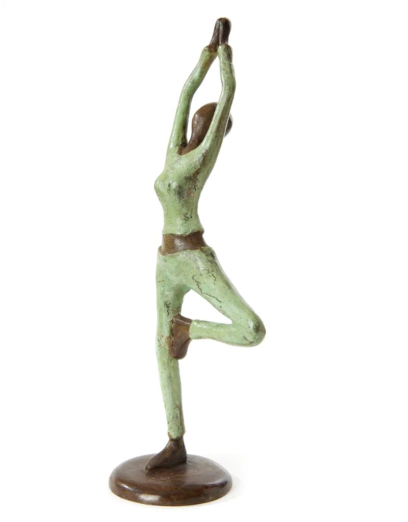 Burkina Faso Yoga Tree Pose Bronze Sculpture