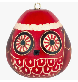 Peru Gourd Christmas Owl Ornament