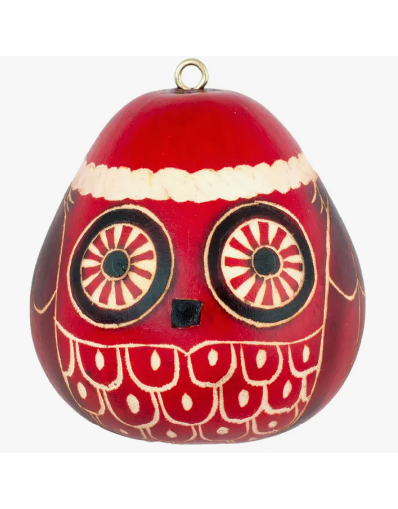 Peru Gourd Christmas Owl Ornament