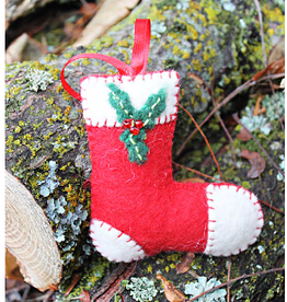 Nepal Holly Stocking Ornament