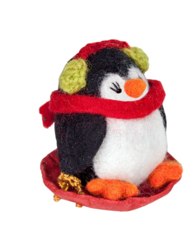 Nepal Sledding Polly Penguin Ornament