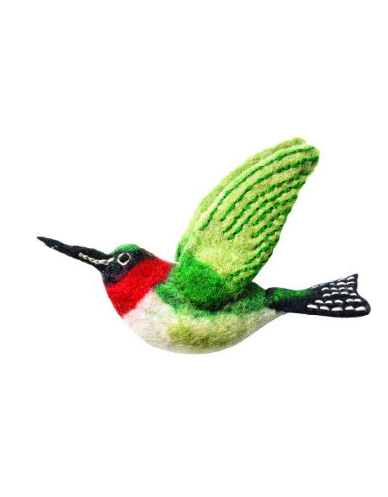 Nepal Wild Woolie Bird Ruby Throat Hummingbird Ornament