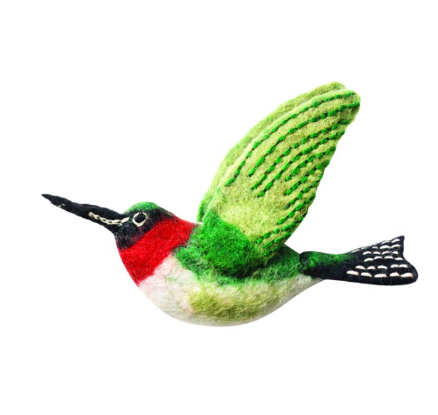Wild Woolie Bird Ruby Throat Hummingbird Ornament - Villages Calgary
