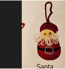 Peru Felted Ornament Santa w Curly Beard