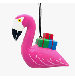 Nicaragua Balsa Holiday Flamingo Ornament