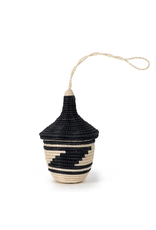 Rwanda Miniature Basket Ornament tall Black 3.5"x2"