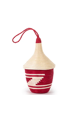 Rwanda Miniature Basket Ornament tall Red 3.5"x2"