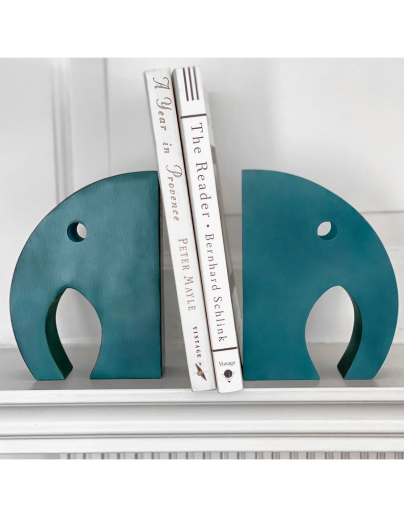 India Teal Elephant Bookends