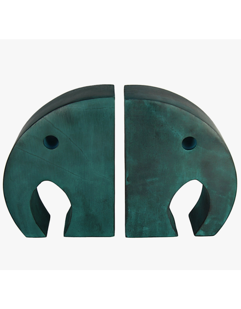 India Teal Elephant Bookends