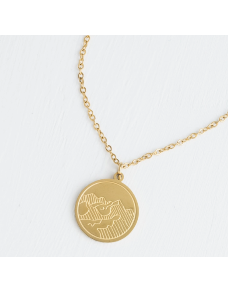 China Mountain Adventure Necklace in Gold
