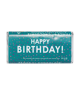 Canada Peace by Chocolate HAPPY BIRTHDAY bar 92g dark w cashew