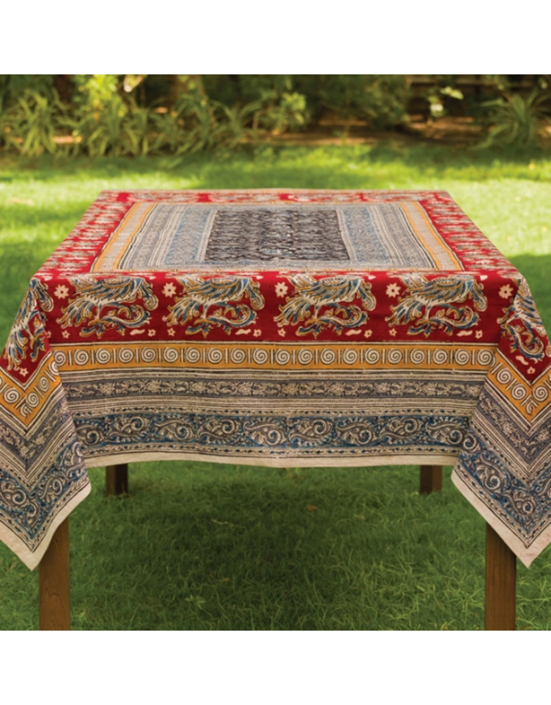 India Tablecloth Peacock Kalamkari 60"x90"