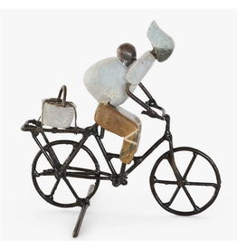 Zimbabwe Stone & Metal Sculpture - Babywearing Bicycle