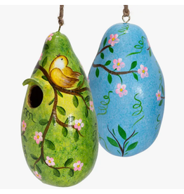 Peru Gourd Birdhouse Painted Bird assorted