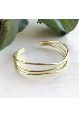 India Layered Waves Cuff - Gold Colour