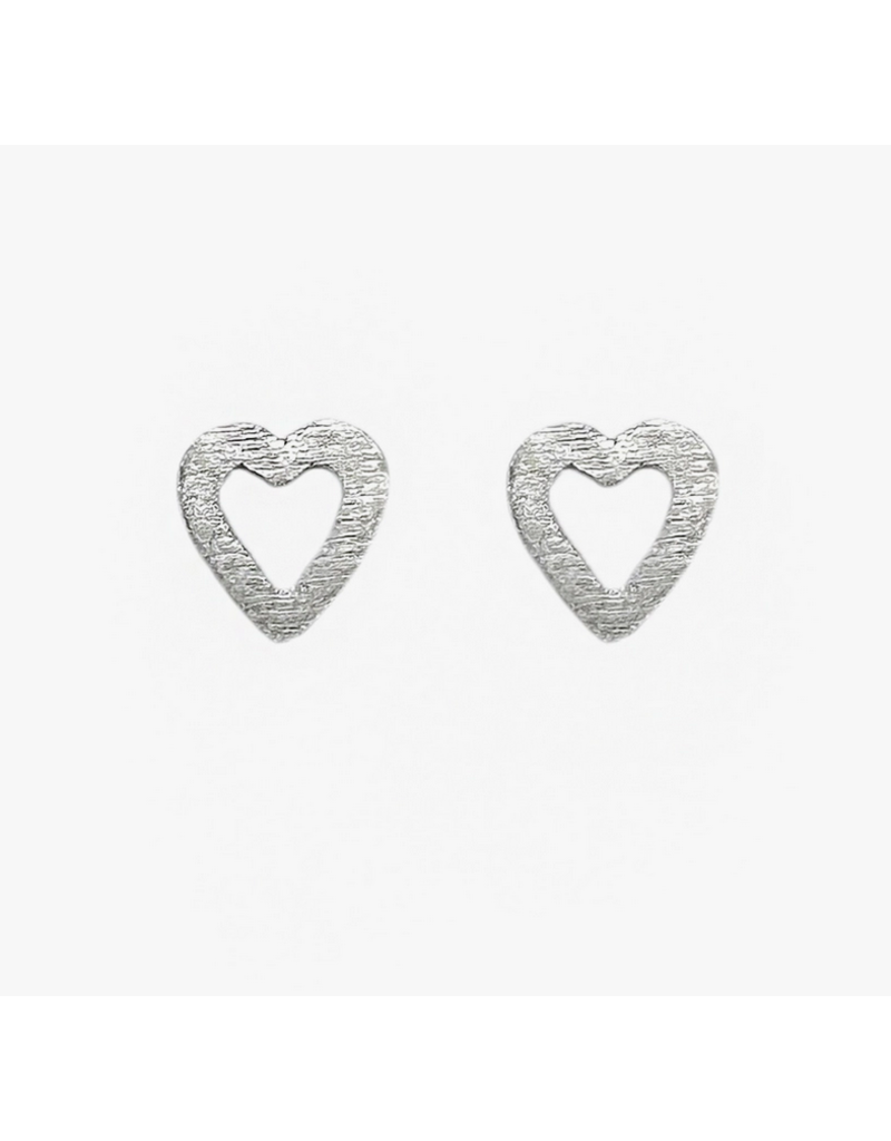 Indonesia Open Heart Sterling Silver Post Earrings