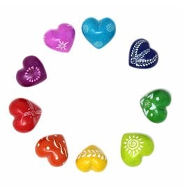 Kenya Soapstone Hearts Assorted Designs 2"